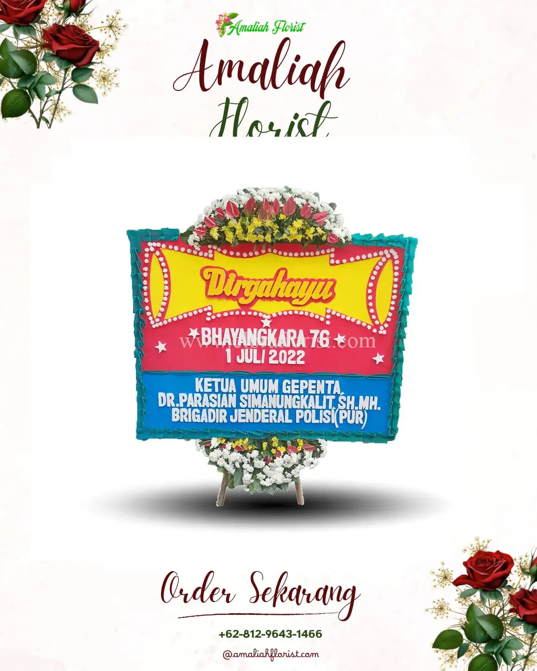 Papan Bunga HUT Ulang Tahun Jaten